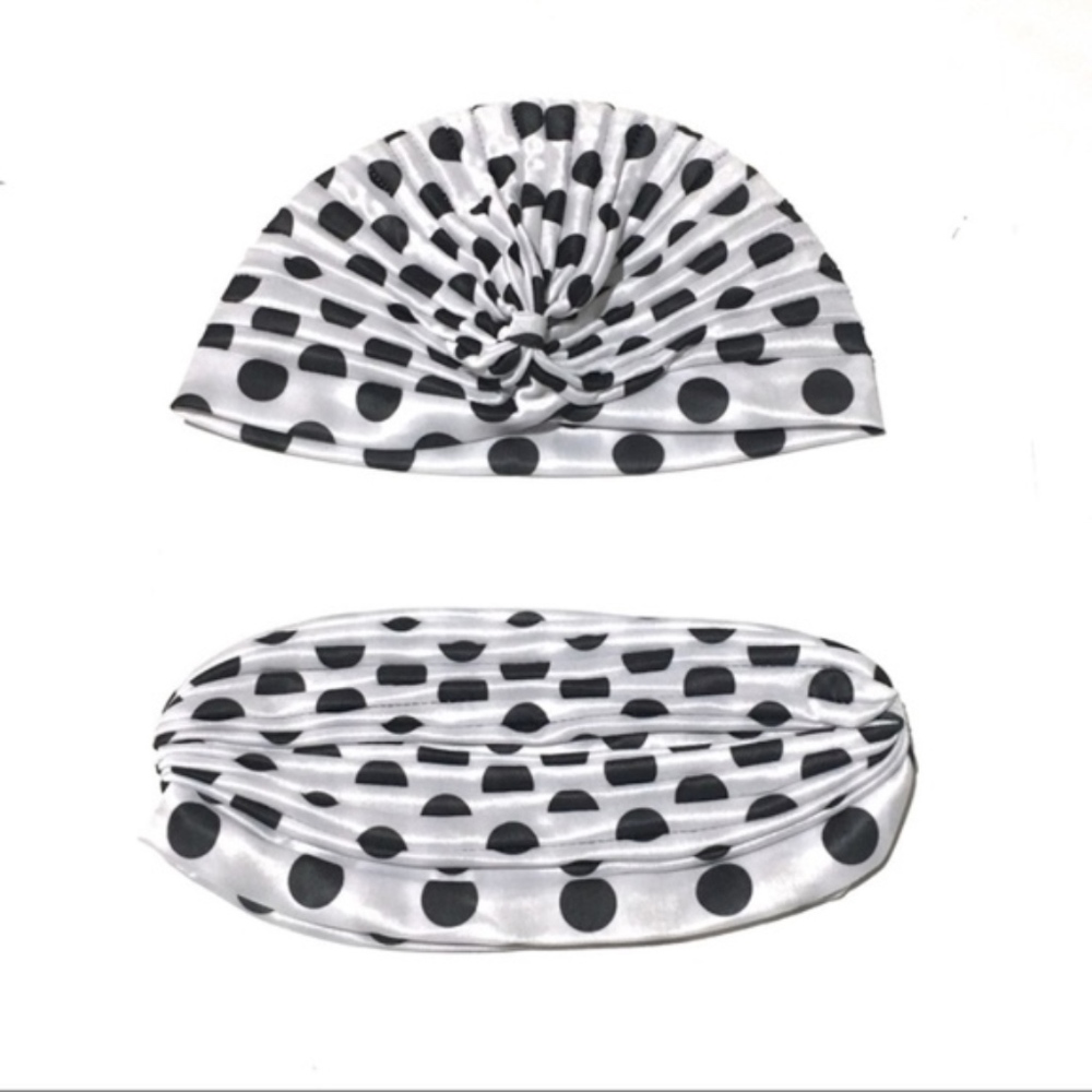 Fashion polka dot pin-up boho chic gypsy wrap hat - Picture 4 of 8